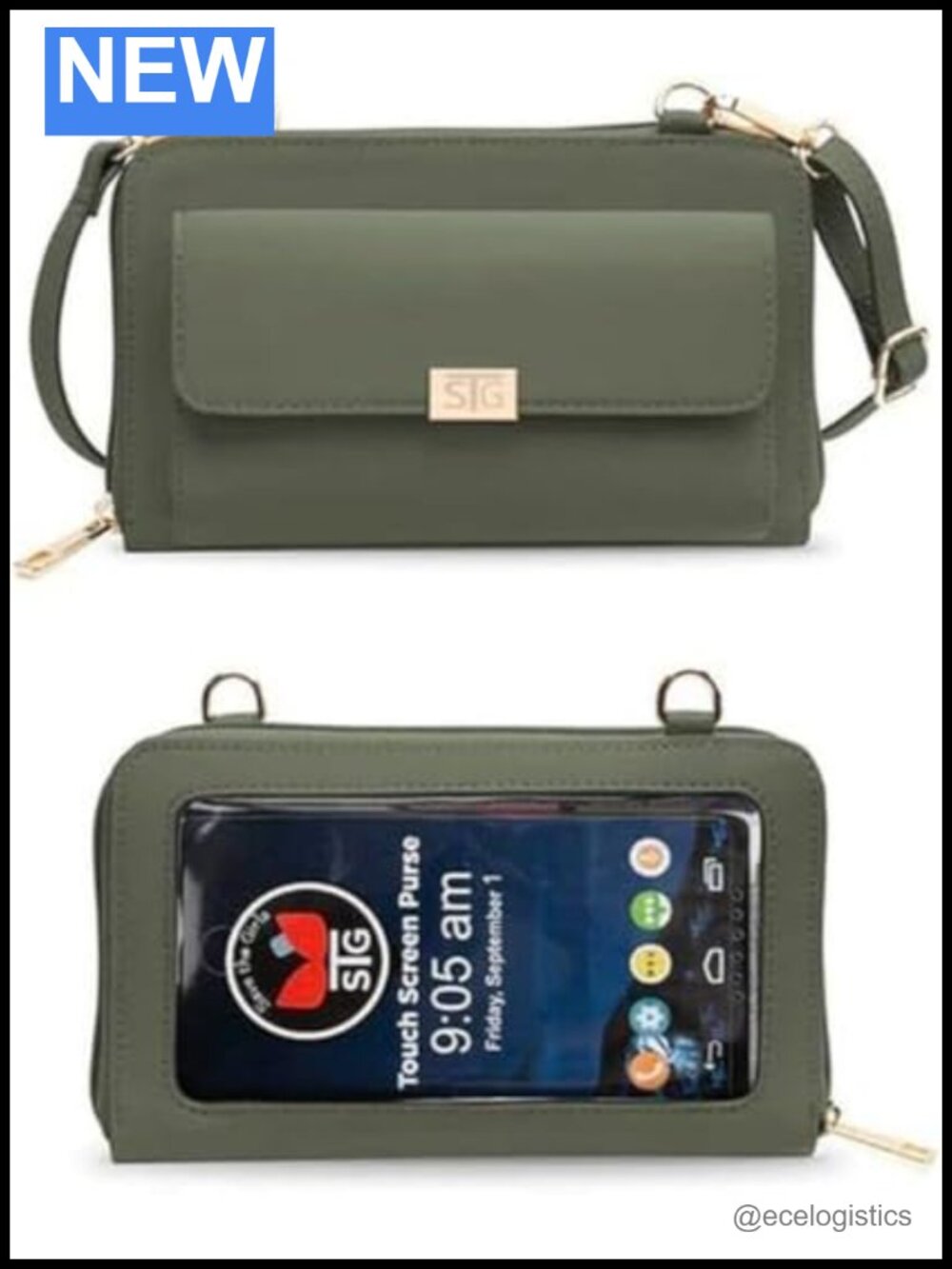 Crossbody Phone Purse with RFID Protection Vegan Leather Touchscreen Window